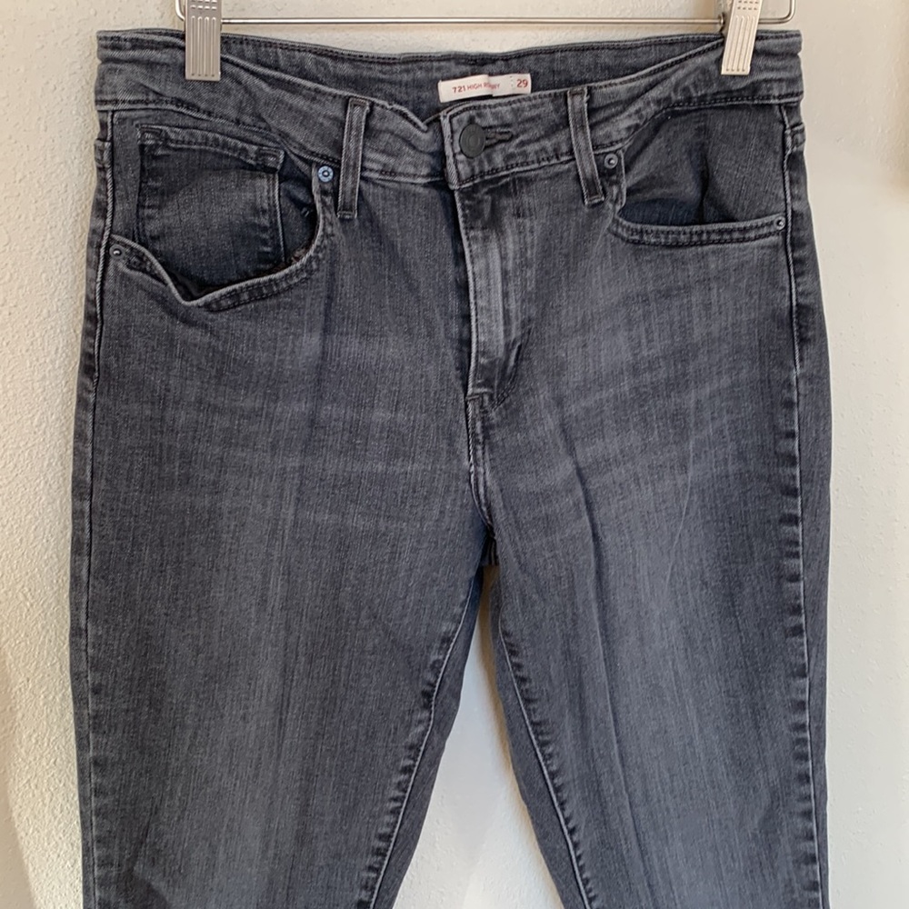 Levi’s high rise skinny black wash denim jeans - Picture 4 of 8